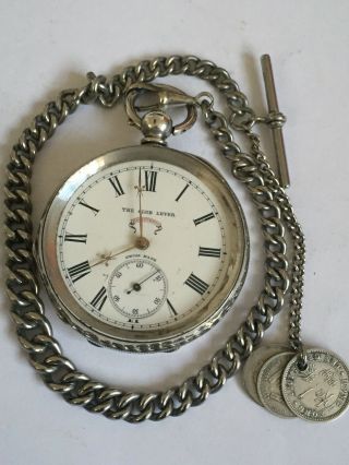 Vintage Of 1850/60’s “the Club Lever” 935 Silver 15 Jewels Swiss Pocket Watch