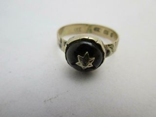 Antique Victorian 9ct Gold 1865 Hallmark Garnet Diamond Ring Size M Or 6.  5 K175