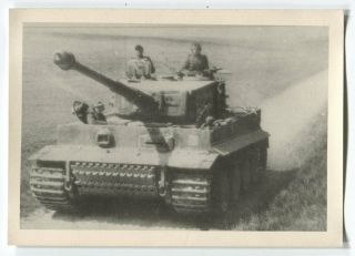 German Wwii Photo: Panzer Vi Tiger Heavy Tank On The Move,  Agfa Paper