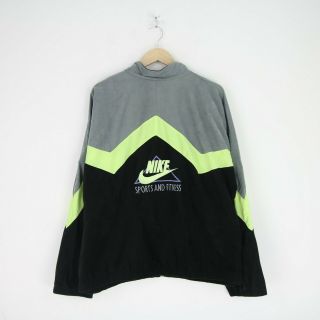 Mens Vintage 80s Nike Sports Fitness Velour Tracksuit Top Track Jacket Xl 4152