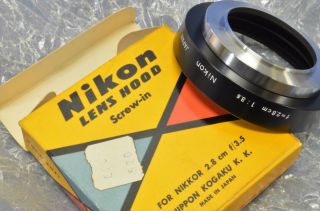 c 1950s RARE RANGEFINDER Nikon TWO PIECE HOOD f/ RF NIKKOR 2.  8cm 3.  5 4