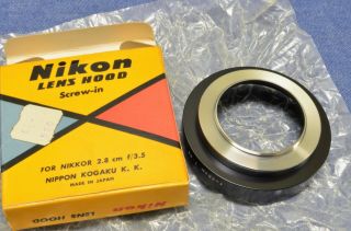 c 1950s RARE RANGEFINDER Nikon TWO PIECE HOOD f/ RF NIKKOR 2.  8cm 3.  5 6