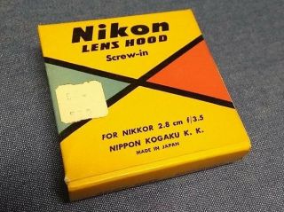c 1950s RARE RANGEFINDER Nikon TWO PIECE HOOD f/ RF NIKKOR 2.  8cm 3.  5 9
