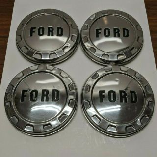 Vintage Ford F - 100 Dog Dish Hub Caps Set Of 4 Chrome Bottlecap 1961 - 66 Slickside