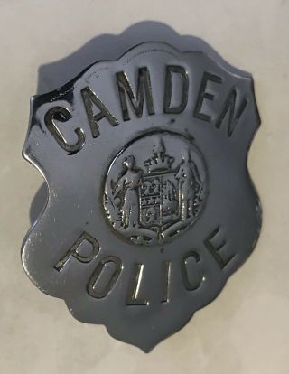 Vintage Obsolete Police Badge Camden Nj Gently Worn Unique Design Lqqk