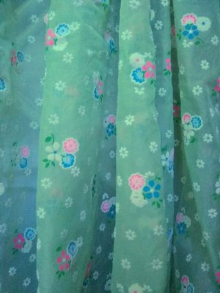Vintage sheer flocked floral fabric 2yds x 45 