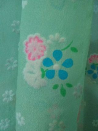 Vintage sheer flocked floral fabric 2yds x 45 