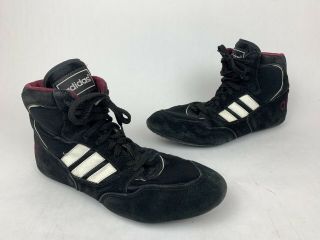 Vintage Adidas 1995 Wrestling Shoes Size 11.  5 Ape 779 Black Maroon Burgundy Euc