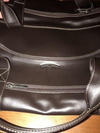 EXTREMELY RARE LIMITED EDITION TESLA LEATHER DUFFEL BAG - DARK BROWN 6