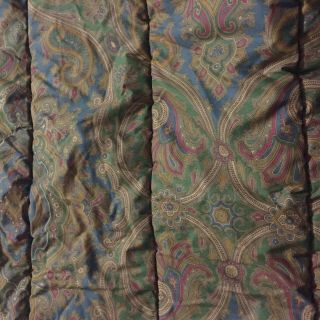 Ralph Lauren Full Queen Comforter Brianna Paisley Brown Blue Green Red Vtg USA 2