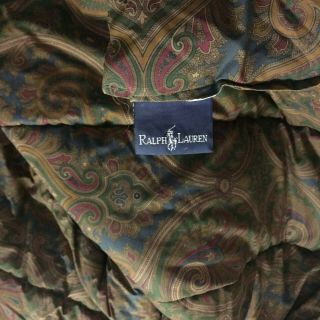 Ralph Lauren Full Queen Comforter Brianna Paisley Brown Blue Green Red Vtg USA 3