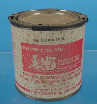 Fc6 Vintage Floquil R45 8 Ounce Industrial Can Pullman Green Railroad Paint Look