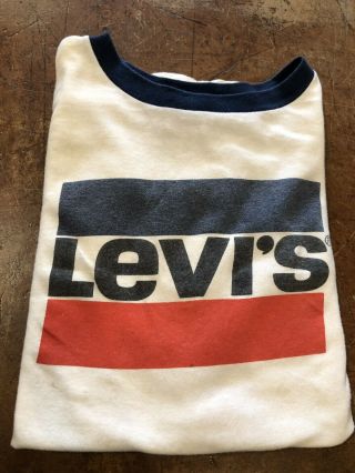 Vintage 1970’s Levis T - Shirt Big E Usa Made Size L