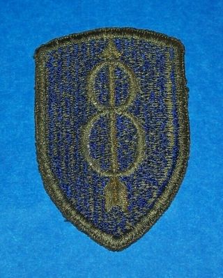 Salty Greenback Ww2 8th Infantry Division Od Border Patch Off Uniform