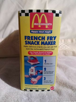 Vintage 1993 McDonald ' s French Fry Snack Maker Happy Meal Magic NIB 3