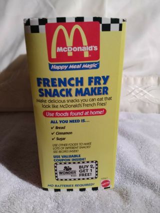 Vintage 1993 McDonald ' s French Fry Snack Maker Happy Meal Magic NIB 4