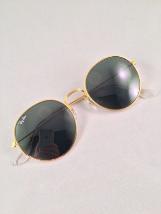 Vintage Ray Ban Bausch And Lomb Round Metal Arista G15 52mm Sunglasses Usa