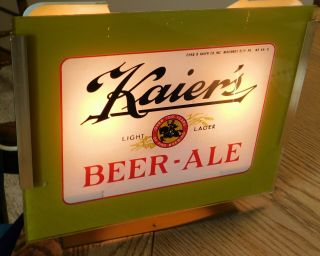 Vintage Kaiers Lighted Beer Advertisement Sign,  Hard To Find, .
