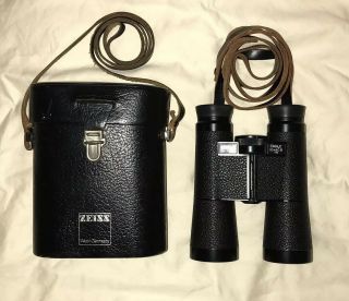 Vintage Zeiss Dyalit 10x40 B Binoculars & Leather Case West Germany