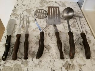 Vintage Cutco Stainless Kitchen Utensil Set Spatula Forks Ladle 7 Piece