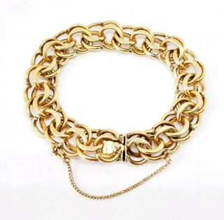 Vintage 1940s A.  C.  1/20 12k Gold Filled Gf Curb Link Bracelet For Charms 8 "