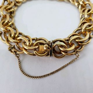 Vintage 1940s A.  C.  1/20 12K Gold Filled GF Curb Link Bracelet For Charms 8 