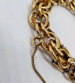 Vintage 1940s A.  C.  1/20 12K Gold Filled GF Curb Link Bracelet For Charms 8 