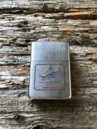 Vintage Zippo Lighter U S S Constellation Cv 64 Tonkin Gulf