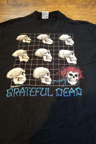 Vintage Grateful Dead Skull Evolution T Shirt - 1993 - David Opie - Xl