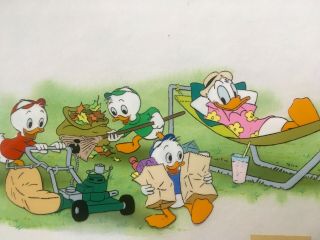 Vintage Disney Cell Illustration Donald Duck Comic Cartoon Book Art