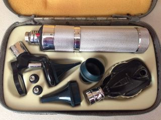 Vintage Welch Allyn Otoscope Ophthalmoscope Set Black Zipper Case,  Accessories