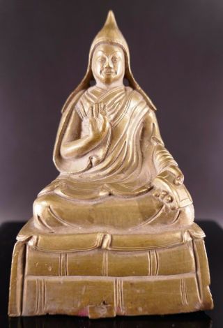 18th/19th Century Tibetan Bronze Of A Lama Sculpture Chinese Work Of Art