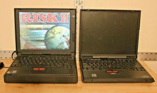 Two Vintage IBM Thinkpad 2635 And 2648 Laptop Computers With Charger & Software 2