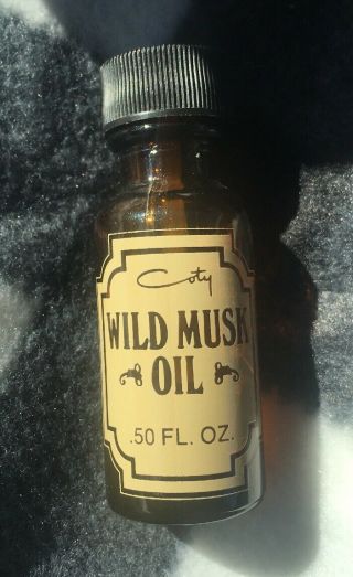 Vintage Rare Bottle 1970s Wild Musk Oil Coty Pfizer.  50 Oz Orig Formula
