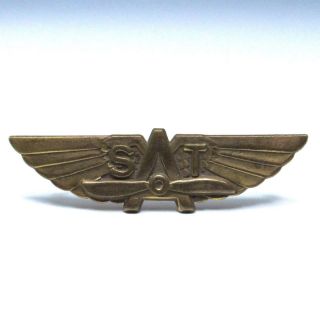 Unidentified Early Vintage S A T / Sat Pilot Wings Pin - Airline Or Military ?