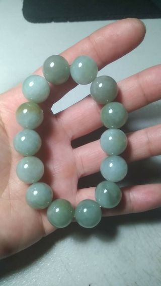100 Natural Burmese Jadeite Jade Beaded Bracelet Grade A 88822