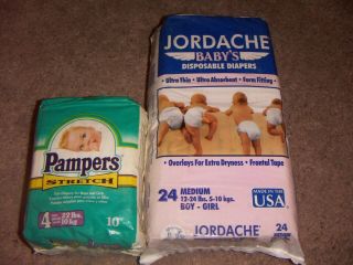 24 Vintage Jordache size medium plastic style diapers from USA 1994 2