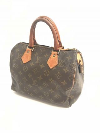 Authentic Louis Vuitton Speedy 25 Monogram Handbag With Lock And Keys Vintage