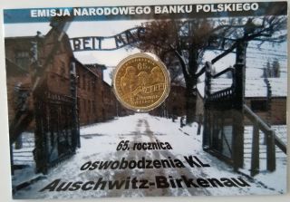Ww2 German Gold Coin Card Holocaust Lager Concentration Camp Auschwitz Birkenau