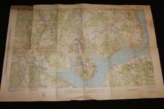 Ww2 U.  S.  Army Folding Paper Map Of Fort Belvoir & Vicinity 1944 Dated