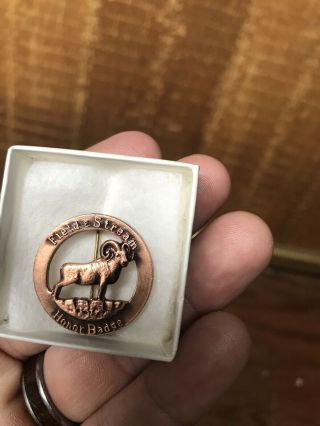 Vintage Field And Stream Honor Badge Ram Mountain Goat Big Game 1950s VERY RARE 3