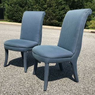 Vintage Pair Upholstered Side Accent Chairs Precedent By Sherrill Furniture