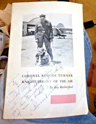 Vintage Booklet Colonel Roscoe Turner Thompson Trophy Race Inscribed Signed 1947