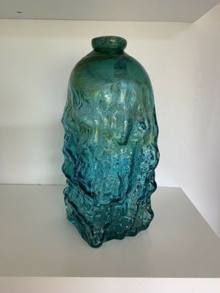 Rare Mdina Button Rim Bottle Vase.