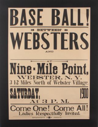 Vintage 1900 York Baseball Game Advertisement Broadside Poster