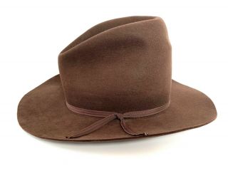 Vtg 50s/60s Thoroughbred Western Fedora 7 1/2 Cowboy Hat Gus 10x Fur Felt