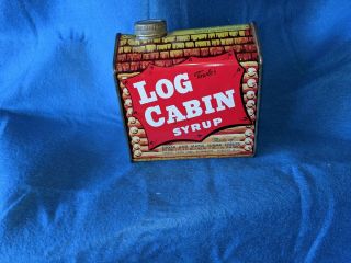 VINTAGE TOWLE ' S LOG CABIN SYRUP TIN STOCKADE SCHOOL.  594 - T 6