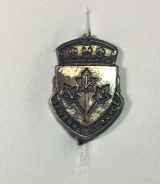 Rare Ww2 Canada Miniature General Service Pin Birks Sterling Silver 1/2”