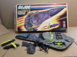 Vintage Gi Joe Cobra Phantom X - 19 Stealth Jet Fighter Plane W/box ((