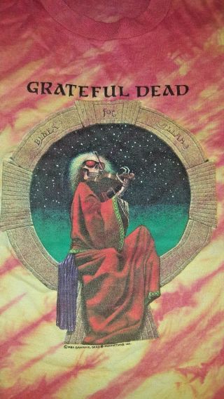 Rare Vintage 1987 GRATEFUL DEAD BLUES FOR ALLAH Tie Dye T - shirt L 2